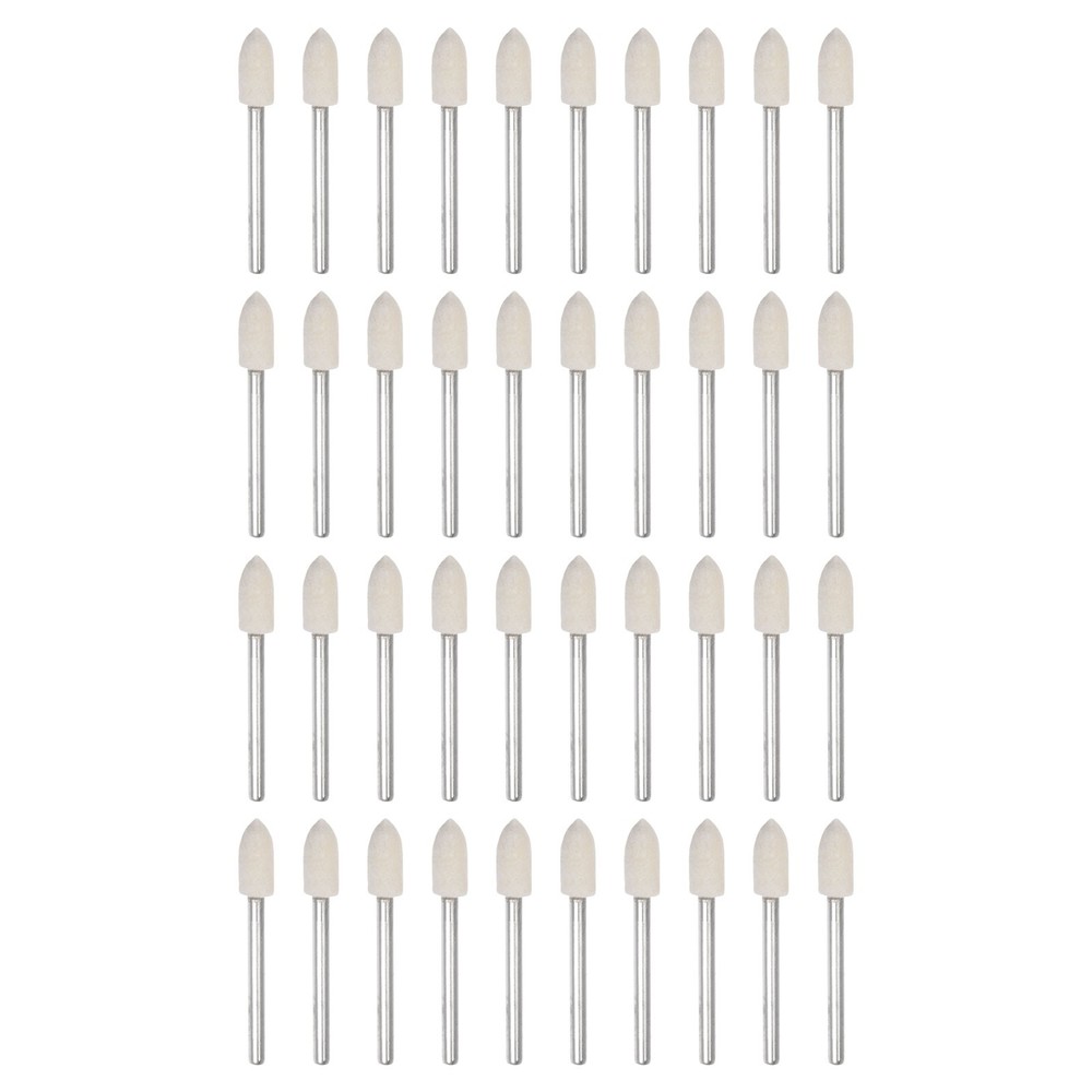 40pcs Wool Felt Mounted Mandrel 6mm x 15mm 1/8 Inch Shank Conical Bits