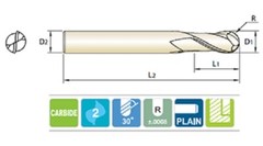 1/16″ (.0625″) CARBIDE END MILL 2 FLUTE BALL END, YG1 E5I02004