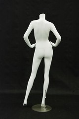 Headless Female Matte White Fiberglass Full Body Fashion Mannequin with Base