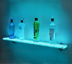 24″ Floating Wall Shelf Display with Color Changing L.E.D. Lights