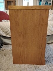 Vintage Wood Filing File Cabinet Industrial Mission Style Oak 2 Drawer Brass K35