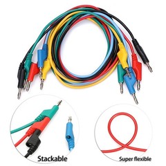 Sumnacon 5pcs Banana to Plug 3.3Ft/1M, Black, Blue, Green, Red, Yellow