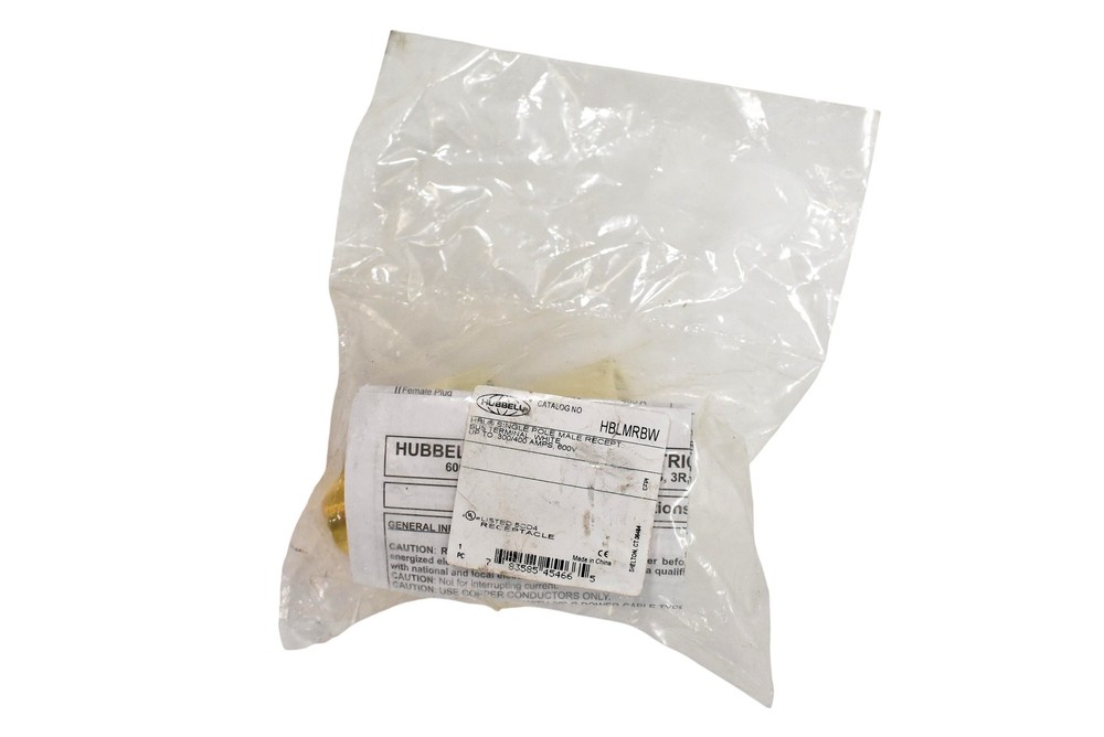 Hubbell HBLMRBW Combination Outlet Receptacle White 251-300A 551-600V Industrial