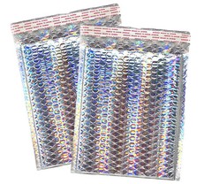 Nude Pink & Holographic Bubble Mailer 9.5×13 Metallic Foil Padded Envelopes Pack