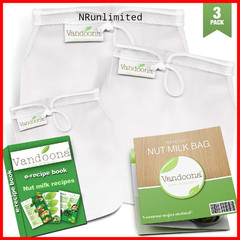 Vandoona Nut Milk Bag 12X12 Reusable Premium Mesh Strainer Bag Cheesecloth Bag