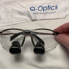 Q-Optics Eclipse by Ti Pure Titanium Dental Magnifying Loupes 2.5X w/Lght & Case