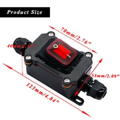 4Pin Inline Cord Rocker Switch DC 12V-24V IP66 Waterproof Power Toggle Switch