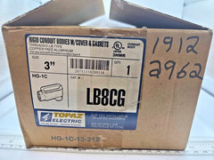 TOPAZ LB8CG RIGID CONDUIT BODY W/COVER & GASKET, THREADED LB TYPE, 0097I