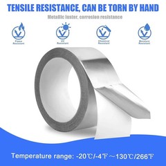 Aluminum Foil Tape 2″ x 65ft | 3.9 Mil High-Temp HVAC Tape for Ductwork & Vents