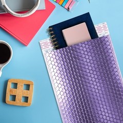 25 Purple METALLIC Poly Bubble 6.5 x 10.5 Mailers Mailing Padded Envelopes