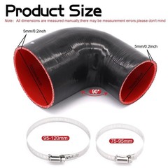 90 Degree ID 3 To 4 Inch Elbow Coupler Silicone Hose 4 Ply T Bolt Clamps 2Pcs Ki