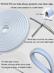 SYOAUTO 13Ft(4M) Door Edge Guard White Car Door Protector Edge Guards Rubber …