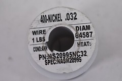 Wire Nickel Copper Alloy Round Non Electric Wire Spool .032″ Dia 1lb MS20995NC32
