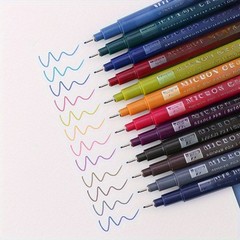 12PCS Micron Graphic Needle Pen Set – 0.5mm Water-Based Pigment Ink for Art