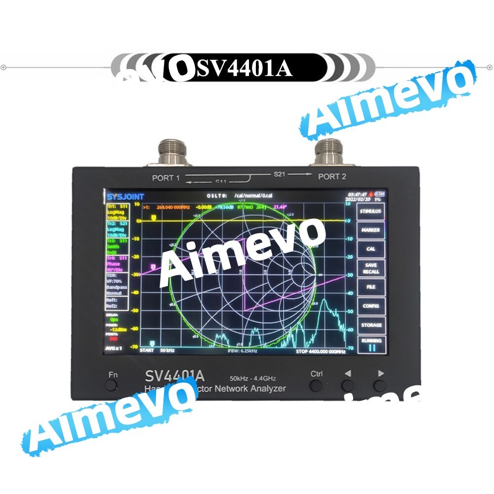 SV4401A 50KHz-4.4GHz VNA Vector Network Analyzer 100DB Dynamic 7 Inch Touch LCD