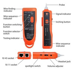 Wire Tester RJ45 RJ11 Cable Tracker Line Finder Multifunction Wire Tracker Et…