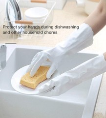 Alimat PluS 3 Pack Reusable Cleaning Gloves Latex Free, Dishwashing Gloves wi…