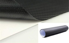 3D Carbon Fiber Vinyl Sheet Roll Twill Weave Wrap Self-Adhesive 12×60 Black