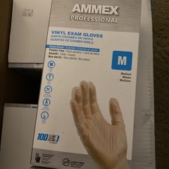 AMMEX Clear Vinyl Disposable Exam Gloves 3 Mil Latex-Free & Food-Safe, 1000