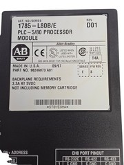 ALLEN BRADLEY 1785-L80B /E PLC-5/80 PROCESSOR MODULE REV. D01 F/W REV. B SER. E