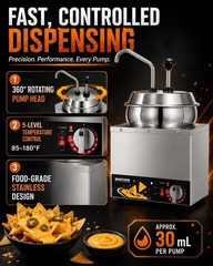 Warmer Cheese 7.4Qt Pump 5 Level Temperature Stainless Steel WantJoin Nacho