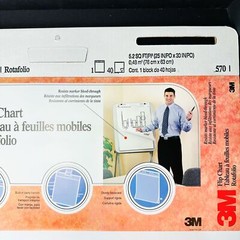 Professional Flip Chart Pad 3M 570 Unruled 25″x30″ White 40 Sheet/Pad Pack of 2