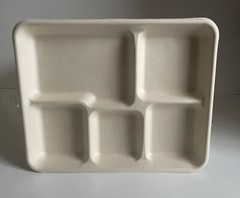 100/400 – 5 Compartment Disposable Lunch Tray Plate 10″ x 8″ BBQ, School Sturdy