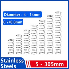 0.7 mm 0.8 mm Wire Dia Compression Springs Stainless Steels Diameter 4mm – 14mm