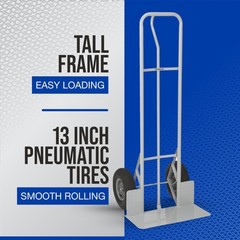 Strongway P-Handle Hand Truck, 1000-Lb. Capacity, 23.6in. x 23in. x 60in.