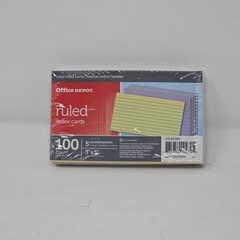 Office Depot Assorted Pastel Colors 3″ x 5″ Ruled Index Cards: 100 Pack
