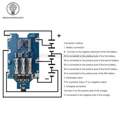 5S 18V/21V Li-ion Battery Charging Protection Board BMS Balance for Power Tool