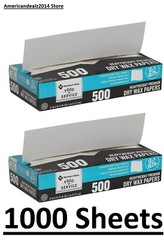 2 PACK Heavyweight Wax Paper Sheets 12″ X 10.75″ {500 Each} (Total 1000 Count)