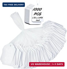 1000 Garage Sale Price Tags Size #5 White Merchandise Hang String Strung Garment