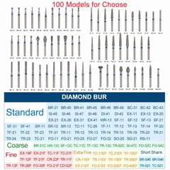 50Pcs Dental Diamond Ball Round Burs Medium FG 1.6mm for High Speed Handpiece