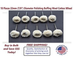 10Pcs 22mm Shank Polishing Buffing Wool Cotton Wheel Dremel Rotary Tool