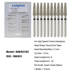 Dental Diamond Burs FG Round End Taper Bur Super Coarse Fine High Speed 856 850
