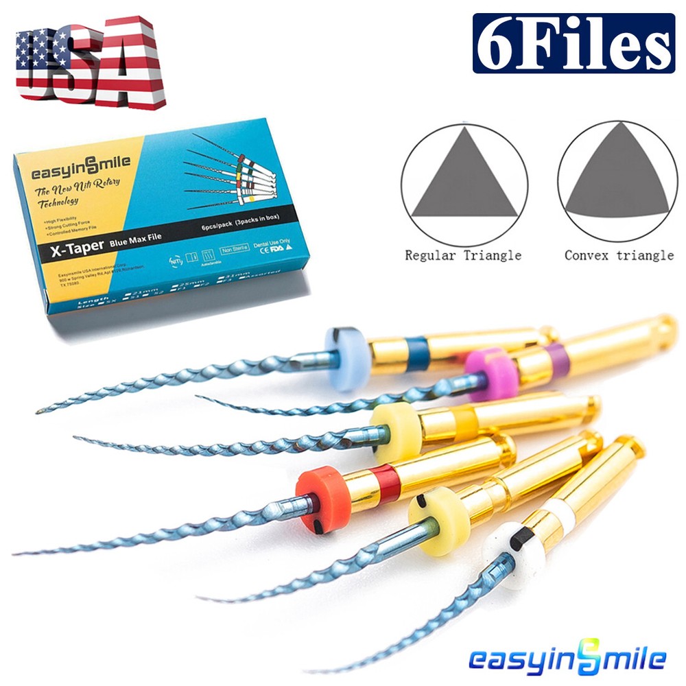 6Pcs Dental Endodontic Rotary Files X-pro Gold taper NITI Motor Tips SX-F3 25MM
