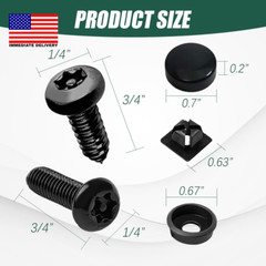 Anti Theft License Plate Screws Kits, Tamper Resistant Licence Plate Kit, 1/4″(M