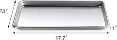 Commercial-Grade 18-Gauge Aluminum Sheet Pan/Bun Pan, Half Size, 13 X 18 X 1 Inc