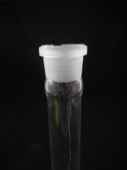 EM Hirschmann Glass TC 250mL ± 0.12mL Volumetric Flask Stopper Size #16 Chipped