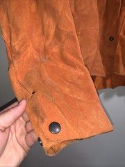 LRG 70s Leather Welding Jacket Anchor Brand 865 Orange Vintage Jacket Fireproof