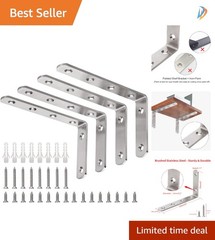 Set of 4 Heavy Duty L Brackets, 5″ x 3″, for Easy Installation & Support