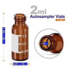 1000PCS 2ml Clear/Amber Vials+Screw Caps PTFE w/Writing Area+250uL Vials Inserts
