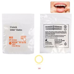 100Pcs/Bag Dental Elastics Orthodontic Rubber Bands Medium Light 3.5 OZ