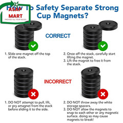 LOVIMAG Strong Neodymium Cup Magnets, 3 Sizes, 12Pcs Black Heavy Duty with Count