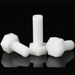 M8 – 1.25 White Nylon Hex Head Bolts Full Thread Hex Cap Plastic Screws DIN 933