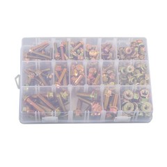 240 Pcs Flanged Bolts And Nuts Kit Grade 8.8 Metric M5 M6 M8 14 Sizes Bolts