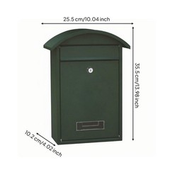 Metal Mailbox Decorative Outdoor Mail Box Powder-Coat Finish for Garden