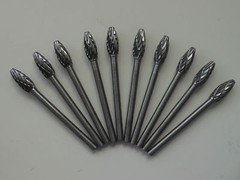 10 pcs 3mm X 5mm Tungsten Carbide Cutting Rotary Burr CNC Engraving Bit H5