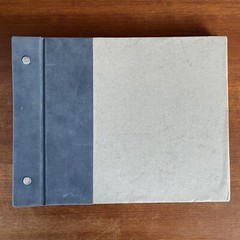 Vintage Unused Blank Book Blue Gray Paper Brads Binding 11.25 x 8.75 in